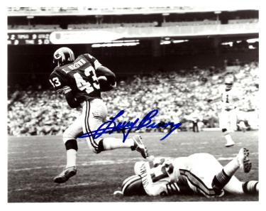Larry Brown Autographed Washington Vintage B&W 8x10 Photo- COA (1972 MVP) - CTBL_045101-Powers Sports Memorabilia