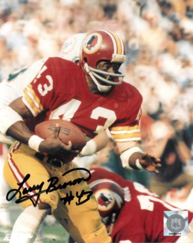 Larry Brown Autographed Washington NFL Licensed 8x10 Photo #43- COA/Show Ticket (1972 MVP/SB VII)-Powers Sports Memorabilia