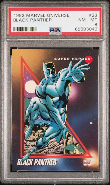 1992 Marvel Universe Black Panther Card #23- PSA Graded 8 NM-MT-Powers Sports Memorabilia