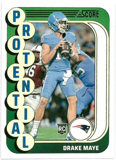 Drake Maye 2024 Score Potential Rookie Card (RC) #2 (Patriots/North Carolina)-Powers Sports Memorabilia