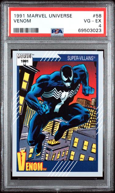 1991 Marvel Universe Venom Card #58- PSA Graded 4 VG-EX-Powers Sports Memorabilia