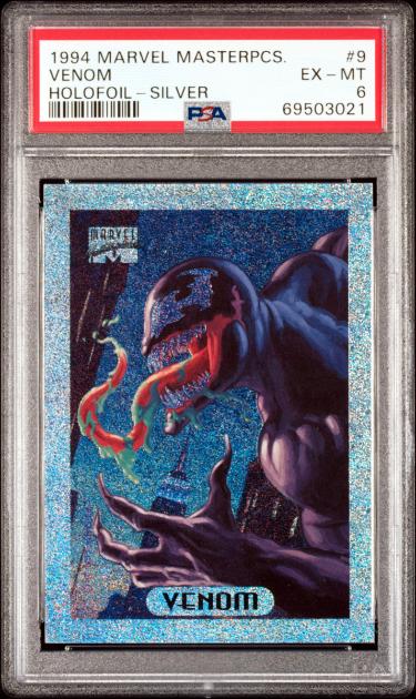 1994 Marvel Masterpieces Venom Holofoil Silver Card #9- PSA Graded 6 EX-MT-Powers Sports Memorabilia