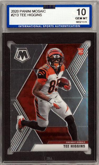 Tee Higgins 2020 Panini Mosaic Rookie Card (RC) #213 - ISA Graded 10 Gem Mint (Cincinnati Bengals)-Powers Sports Memorabilia