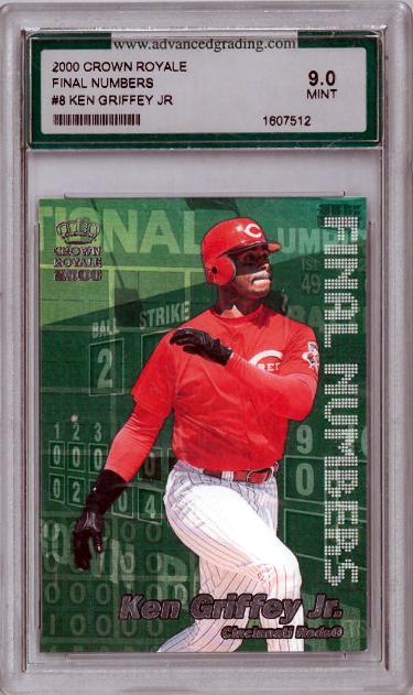 Ken Griffey Jr 2000 Pacific Crown Royale Final Numbers Card #8- Advanced Grading 9 Mint-Powers Sports Memorabilia