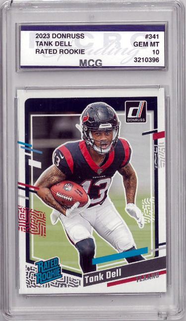 Tank Dell 2023 Donruss Rated Rookie Card (RC) #341- MCG Graded 10 Gem Mint (Houston Texans)-Powers Sports Memorabilia