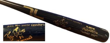 Ryan Roberts Autographed Tucci Lumber Game Used Player Model TL-RR&-M 34?ǥ Bat TATMAN/2011 NL West Champs?Çô COA-Powers Sports Memorabilia