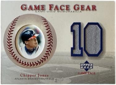 Chipper Jones 2003 Upper Deck Game Face Gear Patch Jersey Card #GG-CJ (Atlanta Braves)-Powers Sports Memorabilia