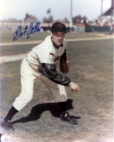 Bob Feller Autographed Cleveland Indians MLB Licensed 8x10 Photo imperfect- COA (HOF)-Powers Sports Memorabilia