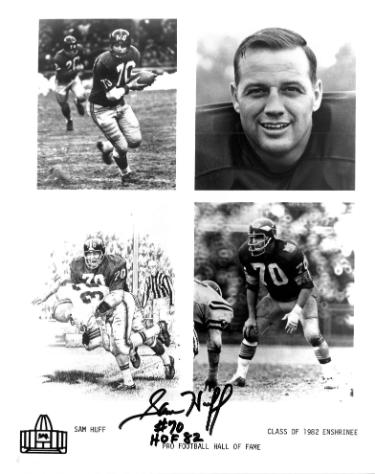Sam Huff Autographed Washington/NY Giants HOF Enshrinee 8x10 Photo HOF 82 dings- COA-Powers Sports Memorabilia