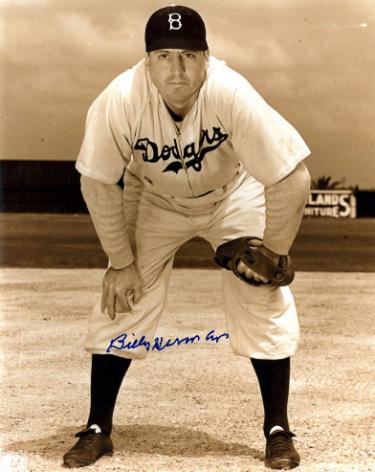 Billy Herman Autographed Brooklyn Dodgers MLB Licensed 8x10 Photo imperfect- COA/HOF-Powers Sports Memorabilia