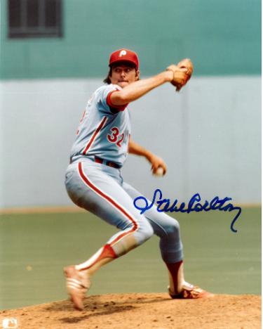Steve Carlton Autographed Philadelphia Phillies MLB 8x10 Photo- Tuff Stuff COA (HOF)-Powers Sports Memorabilia