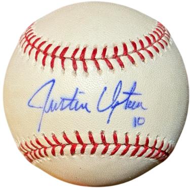 Justin Upton Autographed Official Rawlings Major League Baseball #10 sig bleed- COA-Powers Sports Memorabilia