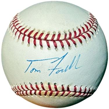 Tom Fordham Autographed Rawlings Official American League OML Baseball imperfect- COA (Chicago White Sox)-Powers Sports Memorabilia
