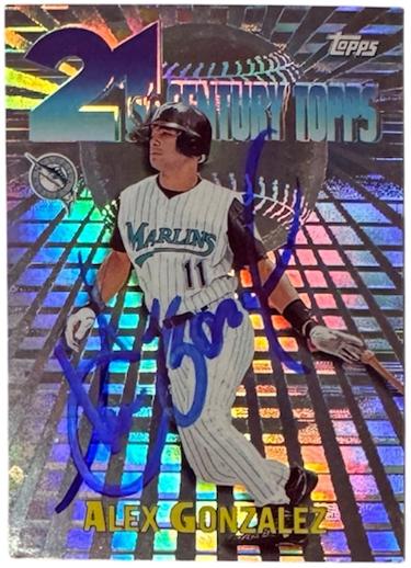 Alex Gonzalez Autographed 1999 Topps 21st Century On Card Auto #C2- COA (Florida Marlins)-Powers Sports Memorabilia