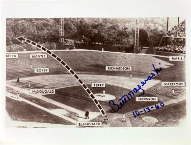 Bill Mazeroski Autographed Pittsburgh Pirates 1960 World Series 8x10 Photo 10-13-60 ding- Collector's Showcase COA-Powers Sports Memorabilia