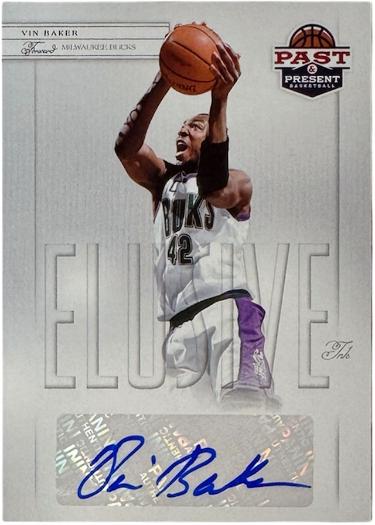 Vin Baker Autographed 2011-12 Past & Present Elusive Ink Auto Card #VB (Milwauke Bucks)-Powers Sports Memorabilia