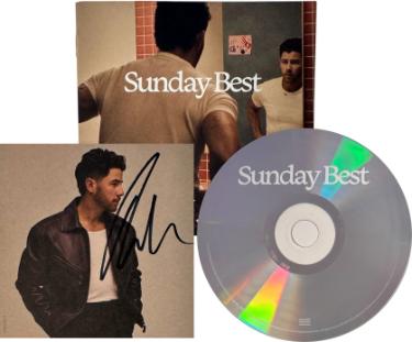 Nick Jonas Autographed 2026 Sunday Best 4x4 Photo Art Card with Album Cover Booklet & CD w/ Case- COA (Jonas Brothers)-Powers Sports Memorabilia