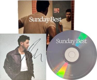 Nick Jonas Autographed 2026 Sunday Best 4x4 Photo Art Card with Album Cover Booklet & CD w/ Case- COA (Jonas Brothers) - CTBL_045269-Powers Sports Memorabilia
