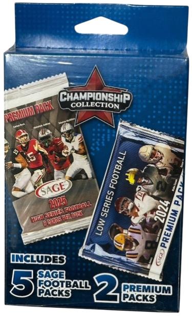 2025 Championship Collection Sage NCAA Football Premium 7 Packs Hanger- NEW-Powers Sports Memorabilia
