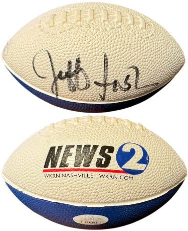 Jeff Fisher Autographed Tennesse Titans News 2 Mini Foam 6 inch Football- JSA #EE41693-Powers Sports Memorabilia