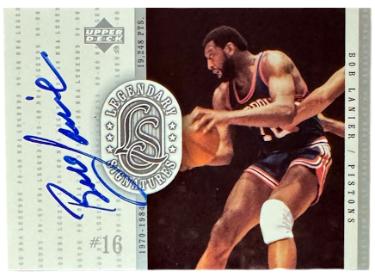 Bob Lanier Autographed 1999-00 Upper Deck NBA Legendary Signatures On Card Auto #BL (Detroit Pistons)-Powers Sports Memorabilia
