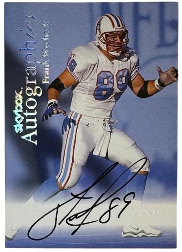 Frank Wycheck Autographed 1999 Fleer Skybox Autographics On Card Auto (Oilers/Titans)-Powers Sports Memorabilia