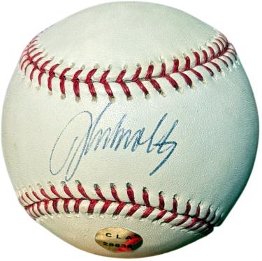 John Smoltz Autographed Rawlings Official Major League OML Baseball tone spots- COA (Atlanta Braves/HOF/CY/WS CHAMP/8X ALL-STAR)-Powers Sports Memorabilia