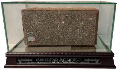 1923-2008 Old Yankee Stadium Monument Park Brick, Glass Case - Steiner/MLB Holo-Powers Sports Memorabilia