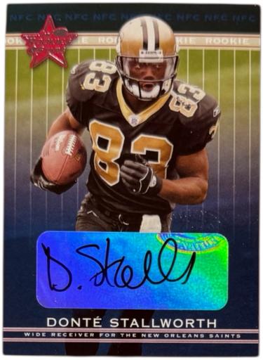Donte Stallworth Autographed 2002 Donruss Leaf Rookies & Stars Auto RC #174 (New Orleans Saints)-Powers Sports Memorabilia