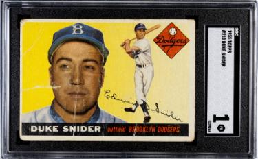 Duke Snider 1955 Topps Card #210 - SGC Graded 1 Poor (Brooklyn Dodgers)-Powers Sports Memorabilia