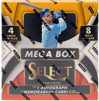 2025 Panini Select MLB Baseball Mega Box- 8 PK/4CPP/32CPB- New/Factory Sealed-Powers Sports Memorabilia