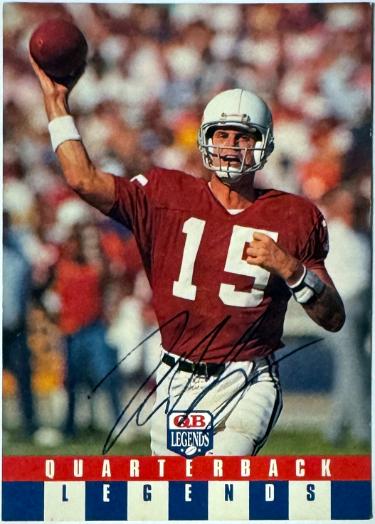 Neil Lomax Autographed 1991 QB Legends NFL Football On Card Auto #29- COA (St. Louis/Phoenix Cardinals)-Powers Sports Memorabilia