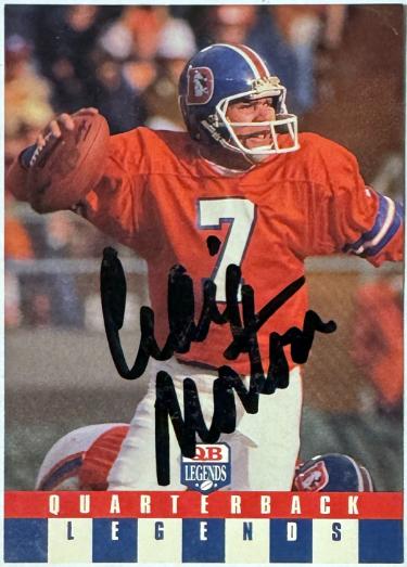 Craig Morton Autographed 1991 QB Legends Team NFL On Card Auto #32- COA (Denver Broncos)-Powers Sports Memorabilia