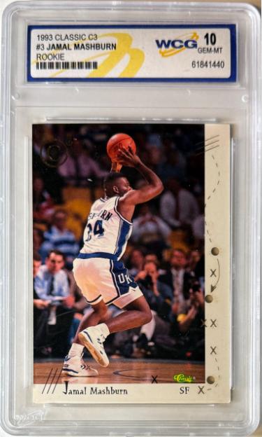 Jamal Mashburn 1993 Classic C3 Rookie Card RC #3-WCG Graded 10 Gem Mint (Kentucky Wildcats)-Powers Sports Memorabilia