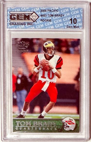 Tom Brady 2000 Pacific RC Card #403- Gem Graded 10 Gem Mint (Michigan/New England Patriots/GOAT)-Powers Sports Memorabilia