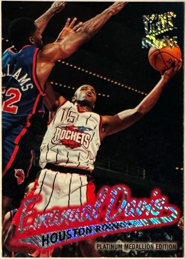 Emanual Davis 1996-97 Fleer Ultra Platinum Medallion Card (RC) #P-190 (Houston Rockets)-Powers Sports Memorabilia