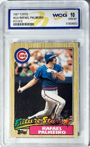Rafael Palmeiro 1987 Topps Future Stars Rookie Card #634- WCG Graded 10 Gem Mint (Chicago Cubs)-Powers Sports Memorabilia