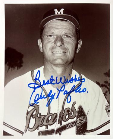 Andy Pafko Autographed Milwaukee Braves 8x10 Photo imperfect Best Wishes- Stacks of Plaques COA-Powers Sports Memorabilia