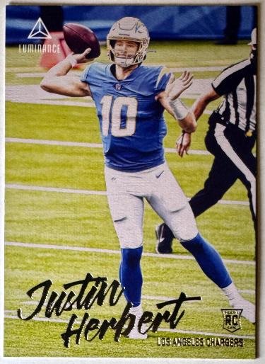Justin Herbert 2020 Chronicles Luminance Rookie Card (RC) #203 (Los Angeles Chargers)-Powers Sports Memorabilia