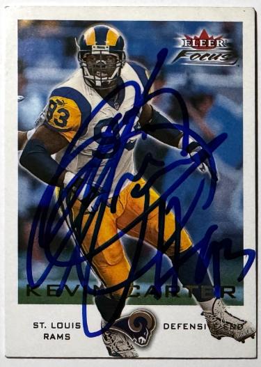 Kevin Carter Autographed 2000 Fleer Focus On Card Auto #103- COA (Rams/Titans)-Powers Sports Memorabilia