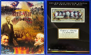 American Civil War Confederate Generals Genuine $2 Bill 8x10 Collectors Display-Powers Sports Memorabilia