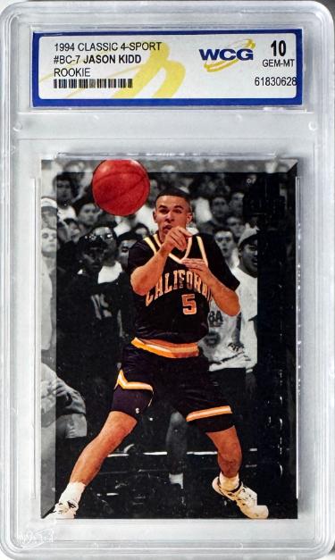 Jason Kidd 1994 Classic 4-Sport RC Card #BC-7- WCG Graded 10 Gem Mint (California Bears)-Powers Sports Memorabilia