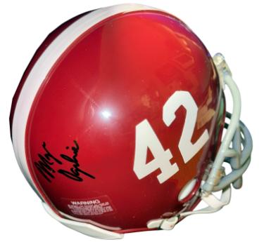 Major Ogilvie Autographed Alabama Crimson Tide #42 Riddell NCAA Mini Helmet- COA-Powers Sports Memorabilia