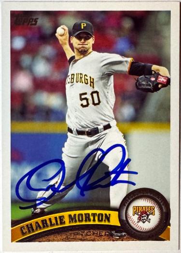 Charlie Morton Autographed 2011 Topps Update On Card Auto #US235- COA (Pittsburgh Pirates)-Powers Sports Memorabilia