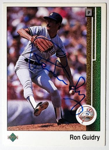 Ron Guidry Autographed 1989 Upper Deck On Card Auto #307 - COA (New York Yankees)-Powers Sports Memorabilia