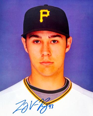 Zack Von Rosenberg Autographed Pittsburgh Pirates 8x10 Photo imperfect- COA (LSU Tigers)-Powers Sports Memorabilia