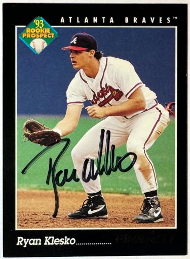 Ryan Klesko Autographed 1993 Pinnacle Rookie Prospect On Card Auto #251- COA (Atlanta Braves)-Powers Sports Memorabilia