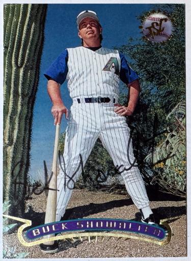 Buck Showalter Autographed 1996 Topps Stadium Club On Card Auto #356 - COA (Arizona Diamondbacks)-Powers Sports Memorabilia