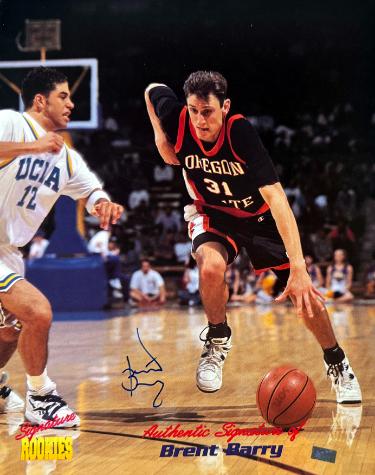 Brent Barry Autographed Oregon State Beavers Signature Rookies 8x10 Photo- Signature Rookies Hologram/COA-Powers Sports Memorabilia
