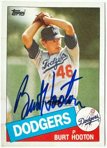 Burt Hooton Autographed 1985 Topps On Card Auto #201 - COA (Los Angeles Dodgers)-Powers Sports Memorabilia